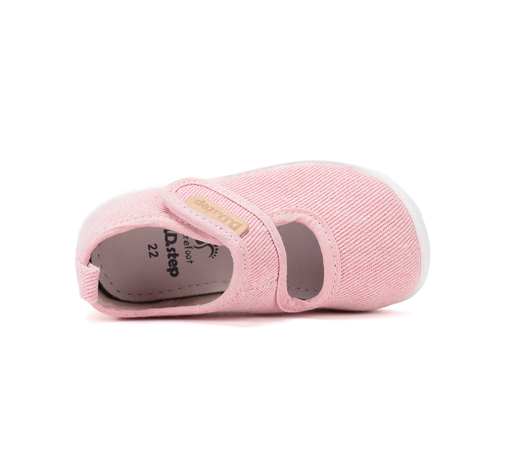 D.D.Step pantofi fete decupati Barefoot de interior din panza 26-31 Baby Pink simplu