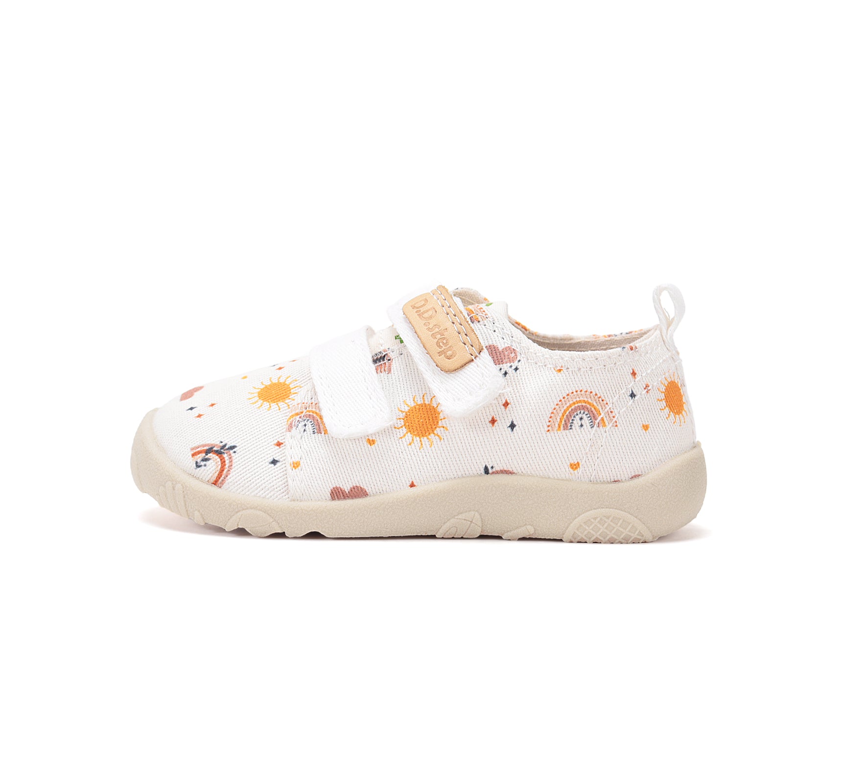 D.D.Step pantofi fete Barefoot de interior din panza 20-25 White curcubeu Imagine secundară a produsului