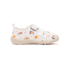 D.D.Step pantofi fete Barefoot de interior din panza 20-31 White curcubeu