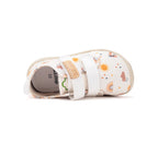 D.D.Step pantofi fete Barefoot de interior din panza 20-31 White curcubeu