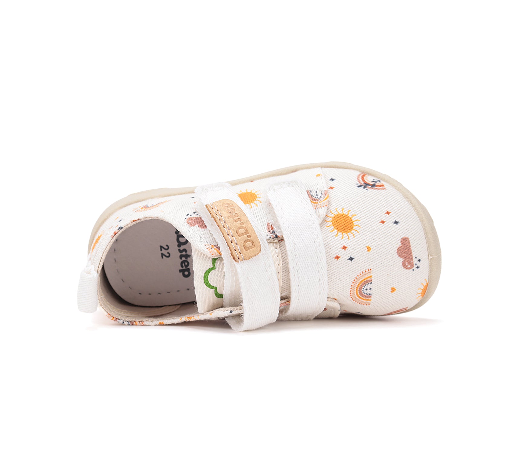 D.D.Step pantofi fete Barefoot de interior din panza 20-31 White curcubeu