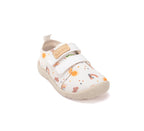 D.D.Step pantofi fete Barefoot de interior din panza 20-31 White curcubeu