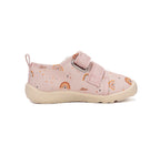 D.D.Step pantofi fete Barefoot de interior din panza 20-31 Baby Pink curcubeu