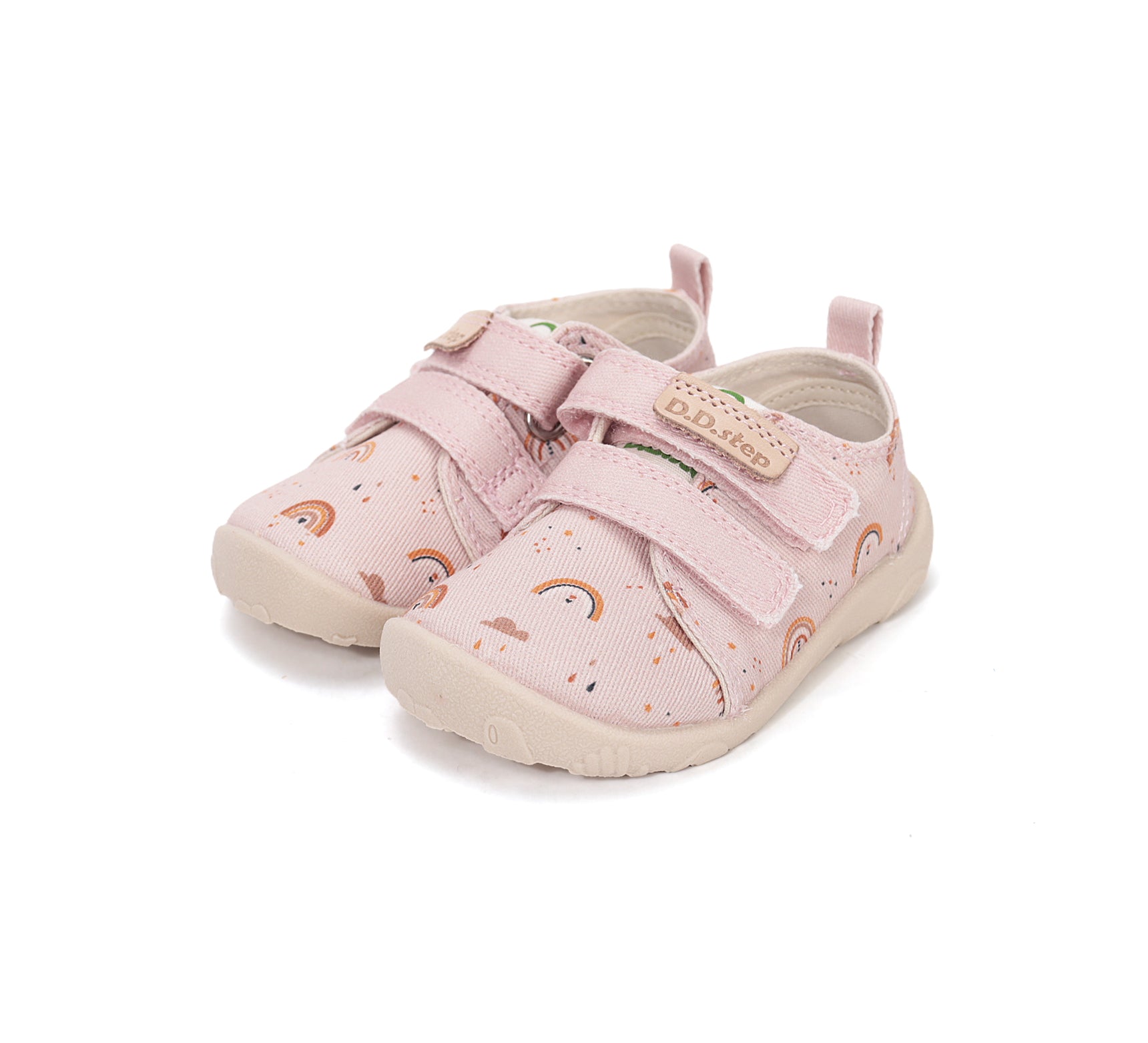 D.D.Step pantofi fete Barefoot de interior din panza 20-31 Baby Pink curcubeu Imagine principală a produsului