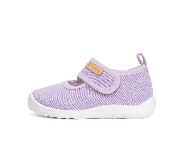 D.D.Step pantofi fete Barefoot decupat de interior din panza 20-31 Lila simplu