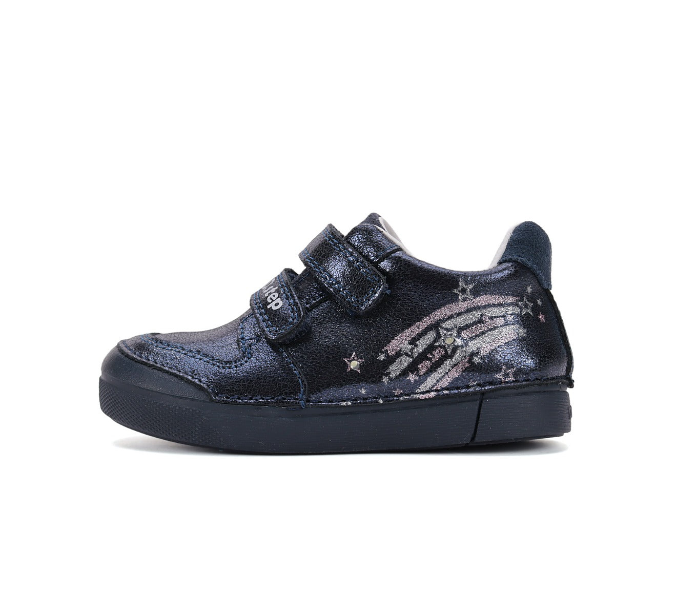 D.D.Step pantofi fete cu LED 25-30 Royal Blue cu stelute