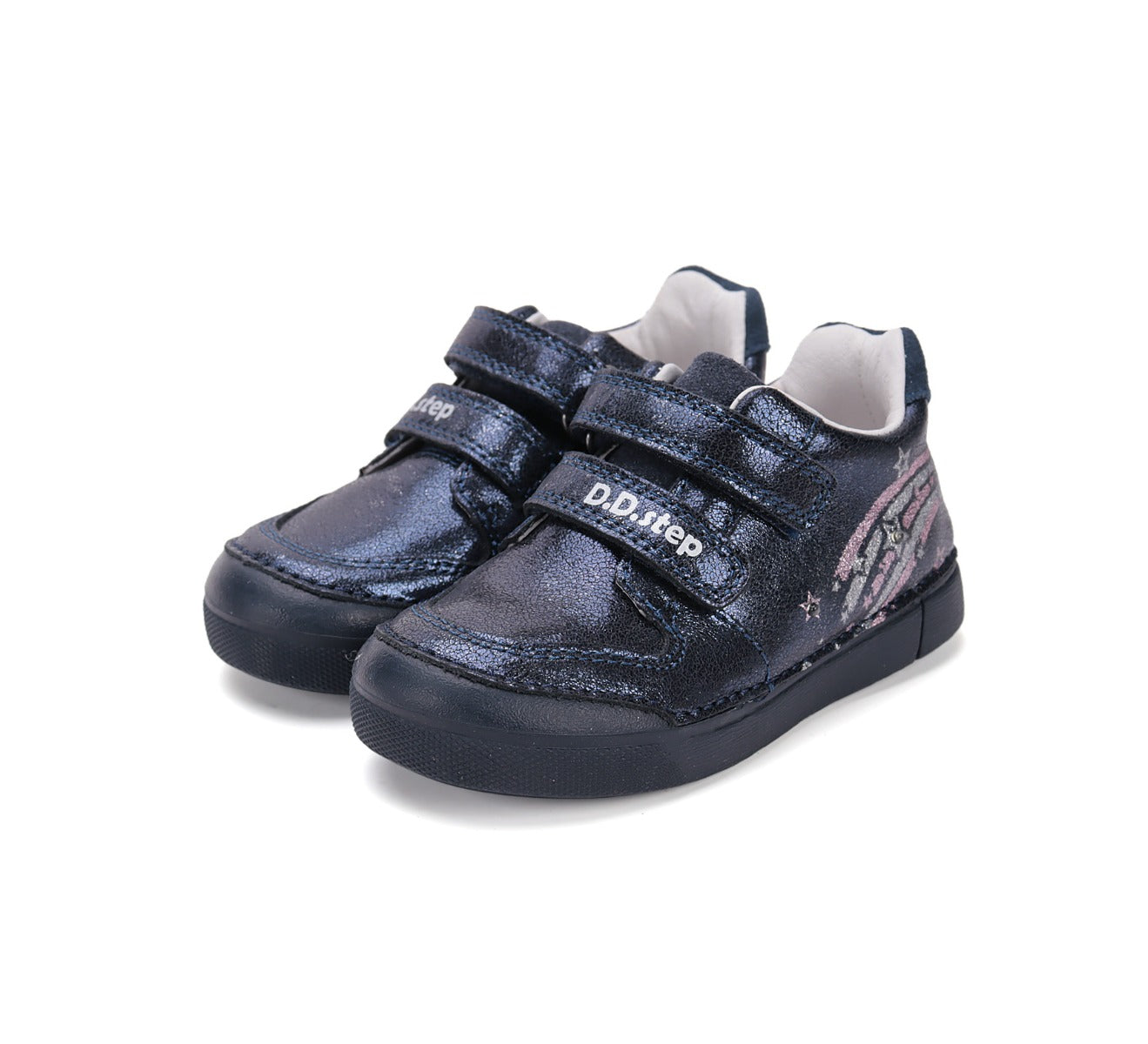 D.D.Step pantofi fete cu LED 25-30 Royal Blue cu stelute Imagine principală a produsului