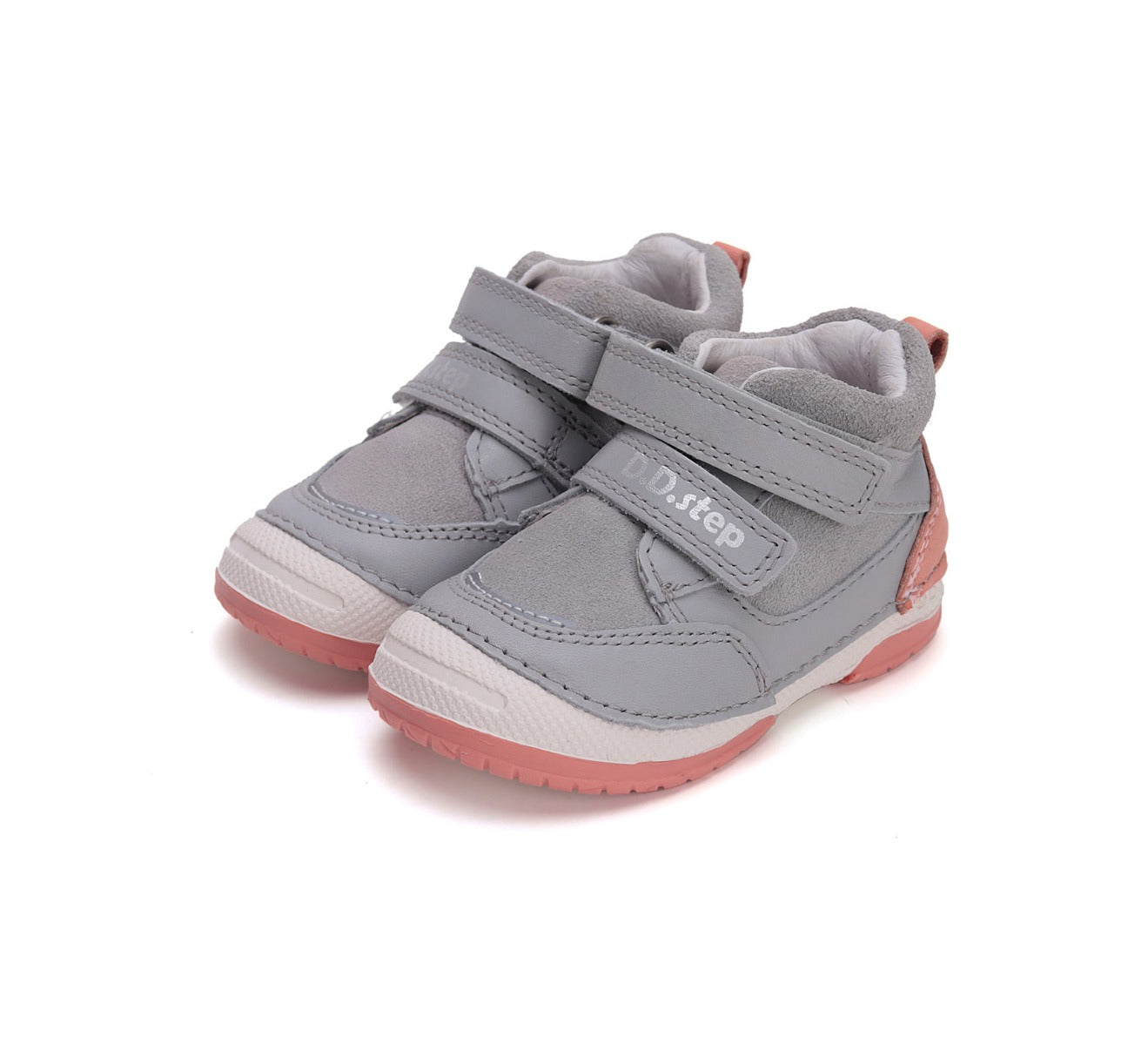 D.D.Step pantofi fete cu scai 19-24, Grey cu roz Imagine principală a produsului