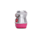 D.D.Step pantofi fete cu scai 20-25 Silver cu floricele 