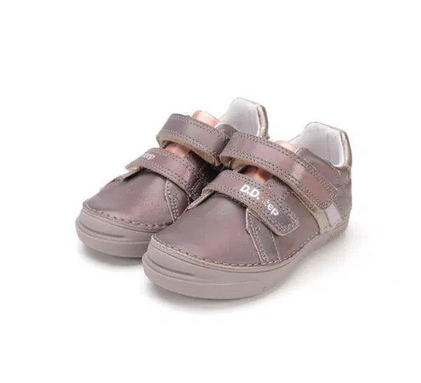 D.D.Step pantofi fete cu scai 25-30 Dark Grey cu dungi Imagine principală a produsului