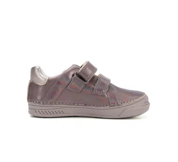 D.D.Step pantofi fete cu scai 25-30 Dark Grey cu dungi