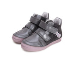 D.D.Step pantofi fete cu scai 25-30, Dark Grey cu stelute