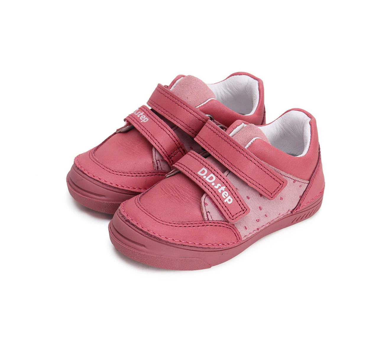 D.D.Step pantofi fete cu scai 25-30 Dark pink cu puncte mici