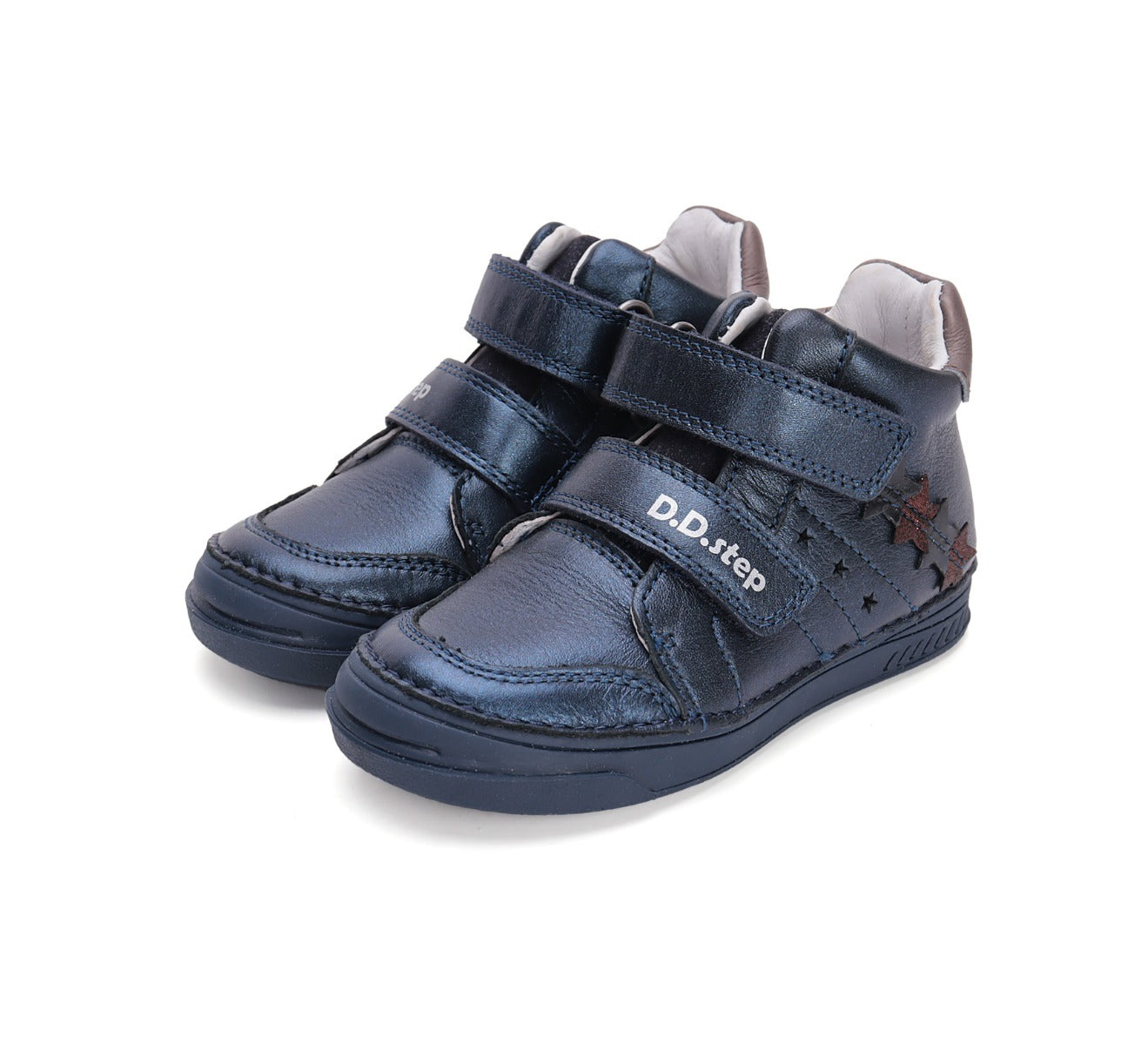 D.D.Step pantofi fete cu scai 25-30, Royal blue cu stelute ruginii Imagine principală a produsului