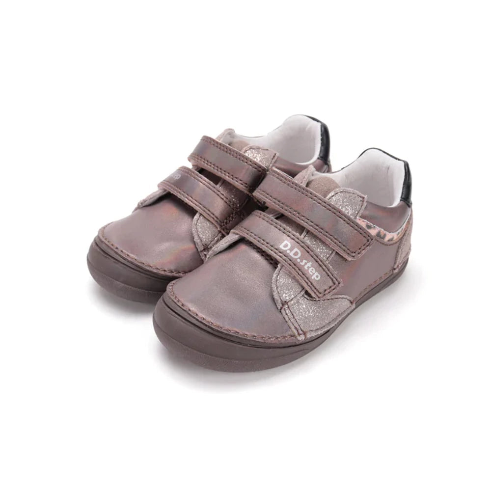 D.D.Step pantofi fete cu scai 32-37 Dark Grey cu animal print Imagine principală a produsului