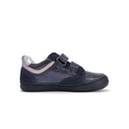 D.D.Step pantofi fete cu scai 32-37 Royal Blue cu dunga roz