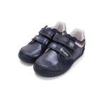 D.D.Step pantofi fete cu scai 32-37 Royal Blue cu dunga roz