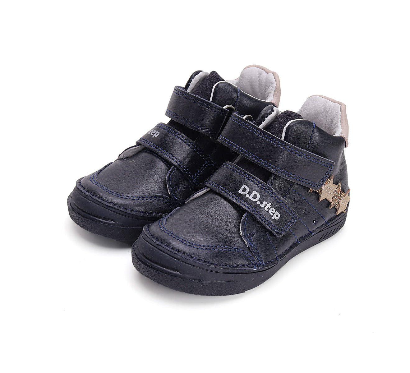 D.D.Step pantofi fete cu scai Royal blue cu stelute aurii