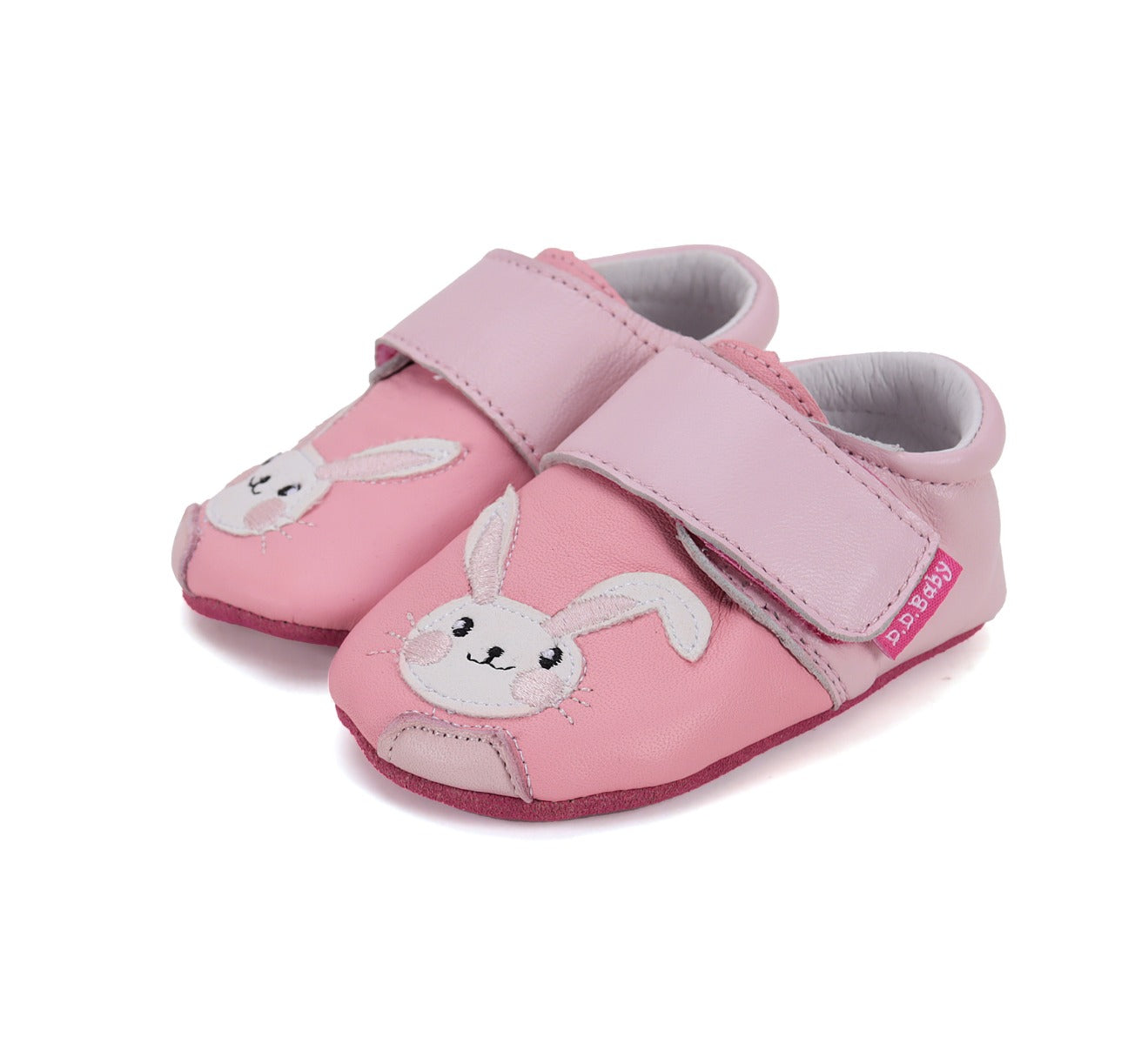 D.D.Step pantofi fete cu talpa moale 18-23 Daisy Pink cu iepuras Imagine principală a produsului