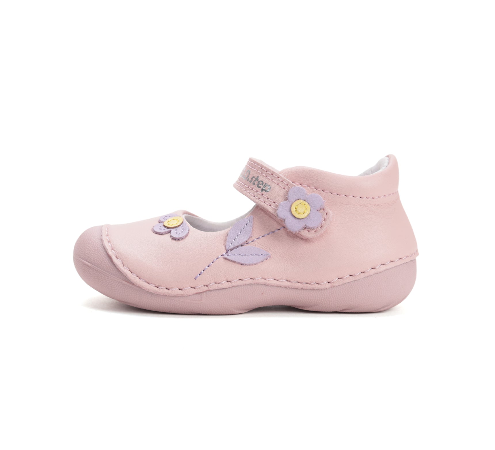 D.D.Step pantofi fete decupati 18-22 Baby Pink cu flori