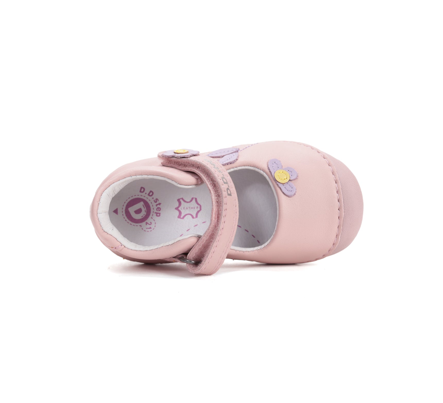 D.D.Step pantofi fete decupati 18-22 Baby Pink cu flori