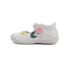D.D.Step pantofi fete decupati 18-22 Silver cu flori