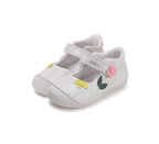 D.D.Step pantofi fete decupati 18-22 Silver cu flori