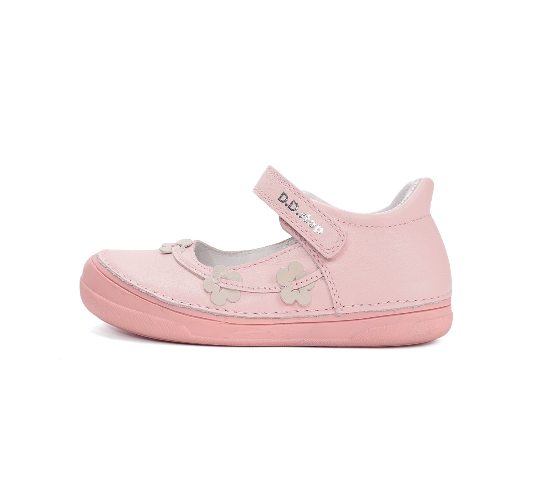 D.D.Step pantofi fete decupati 26-31 Baby Pink cu flori