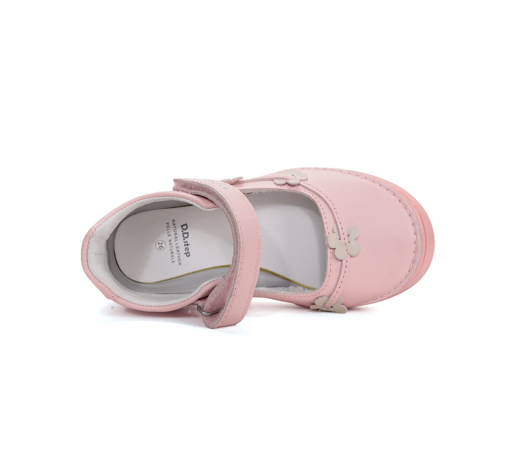 D.D.Step pantofi fete decupati 26-31 Baby Pink cu flori