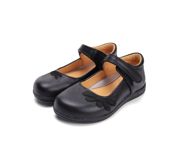 D.D.Step pantofi fete decupati 26-31 Black cu floare Imagine principală a produsului
