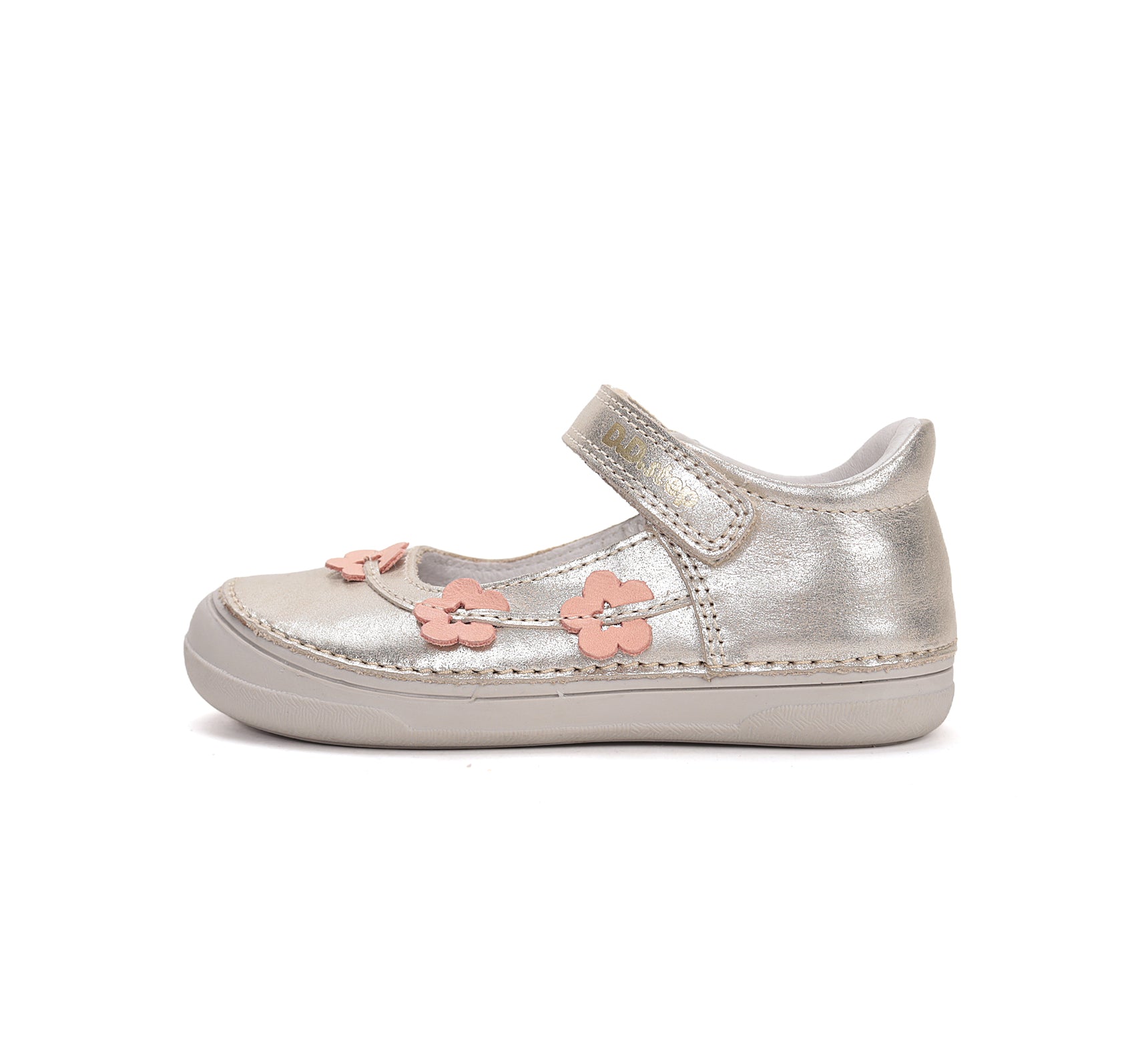 D.D.Step pantofi fete decupati 26-31 Gold cu flori
