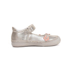 D.D.Step pantofi fete decupati 26-31 Gold cu flori