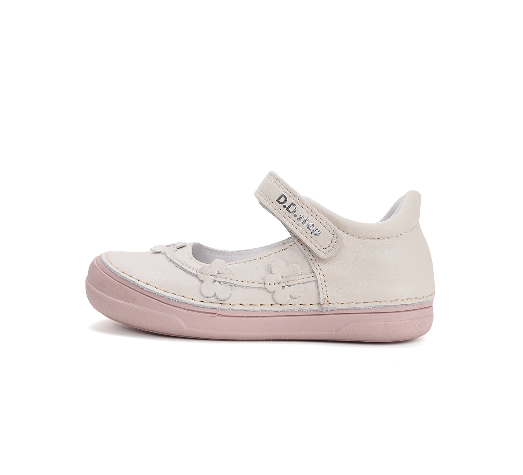 D.D.Step pantofi fete decupati 26-31 White cu flori
