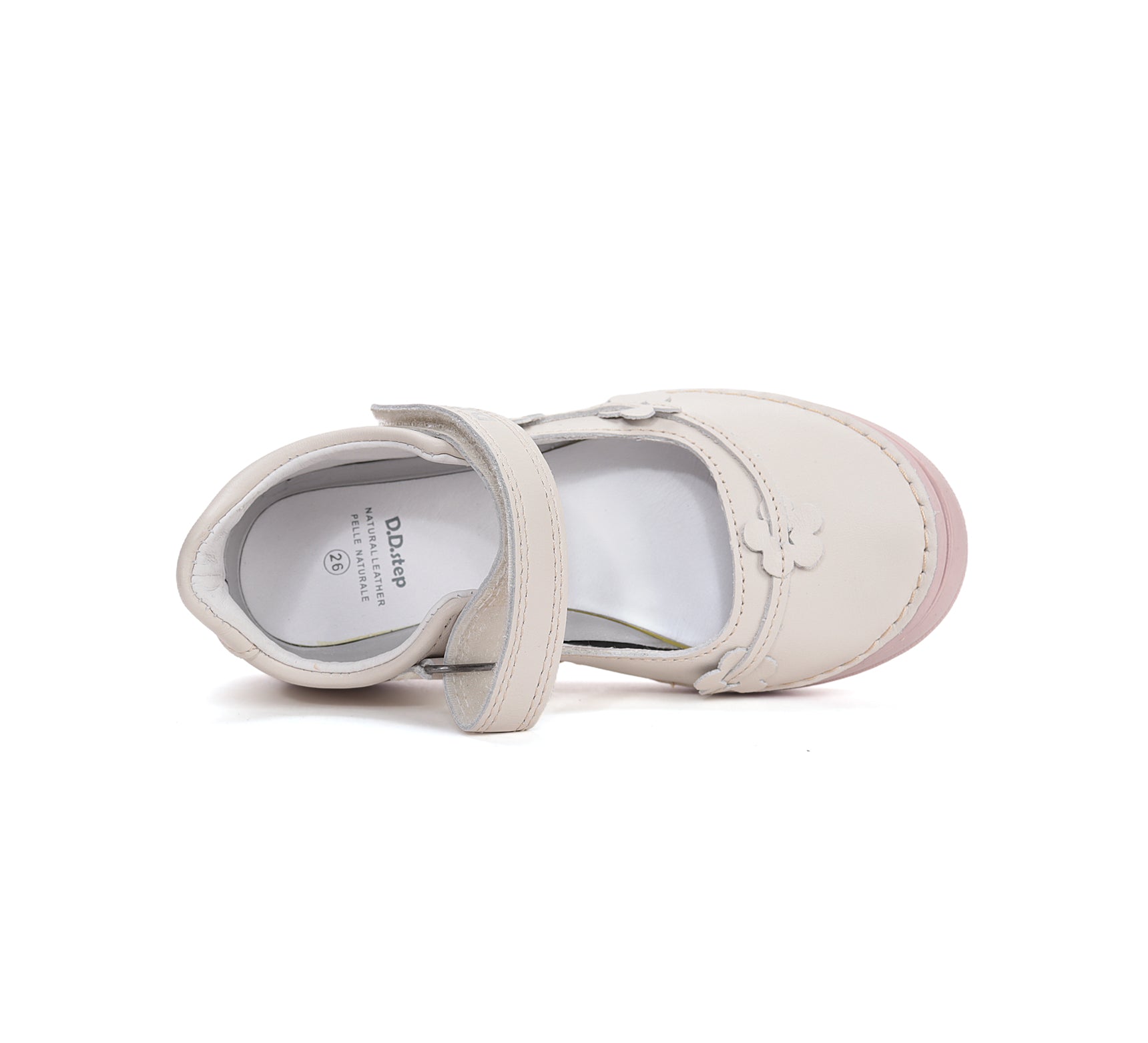D.D.Step pantofi fete decupati 26-31 White cu flori