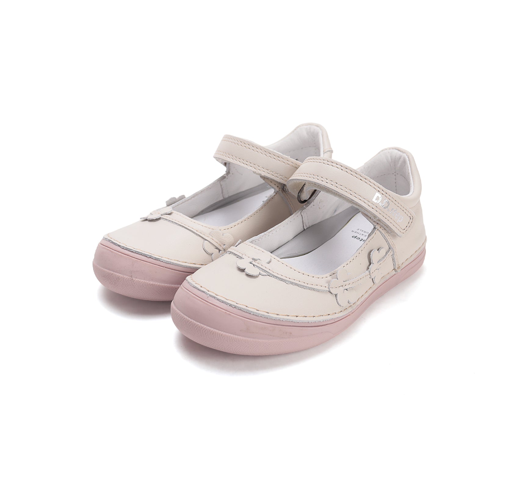 D.D.Step pantofi fete decupati 26-31 White cu flori