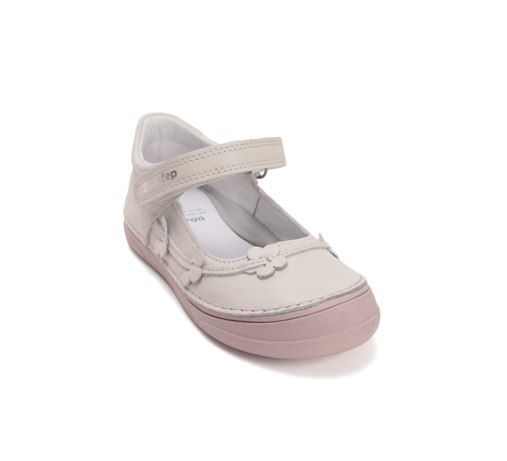 D.D.Step pantofi fete decupati 26-31 White cu flori