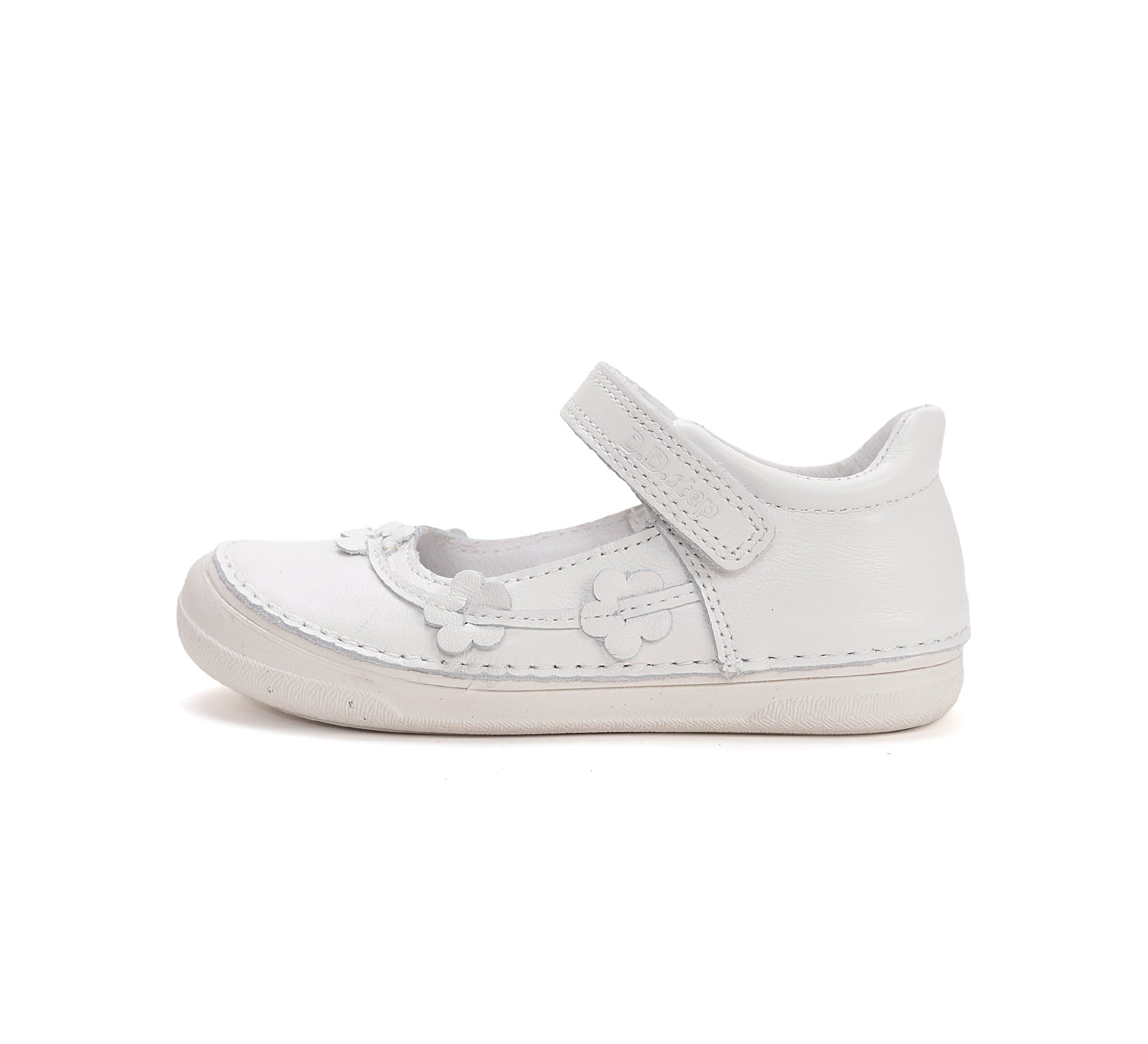 D.D.Step pantofi fete decupati 26-37 White cu floricele