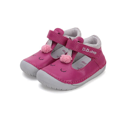 D.D.Step pantofi fete decupati Barefoot 20-25, Dark Pink unicorn Imagine principală a produsului