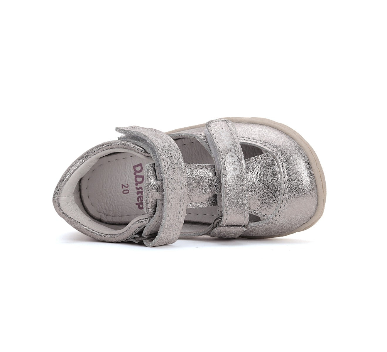D.D.Step pantofi fete decupati Barefoot 26-31 Silver