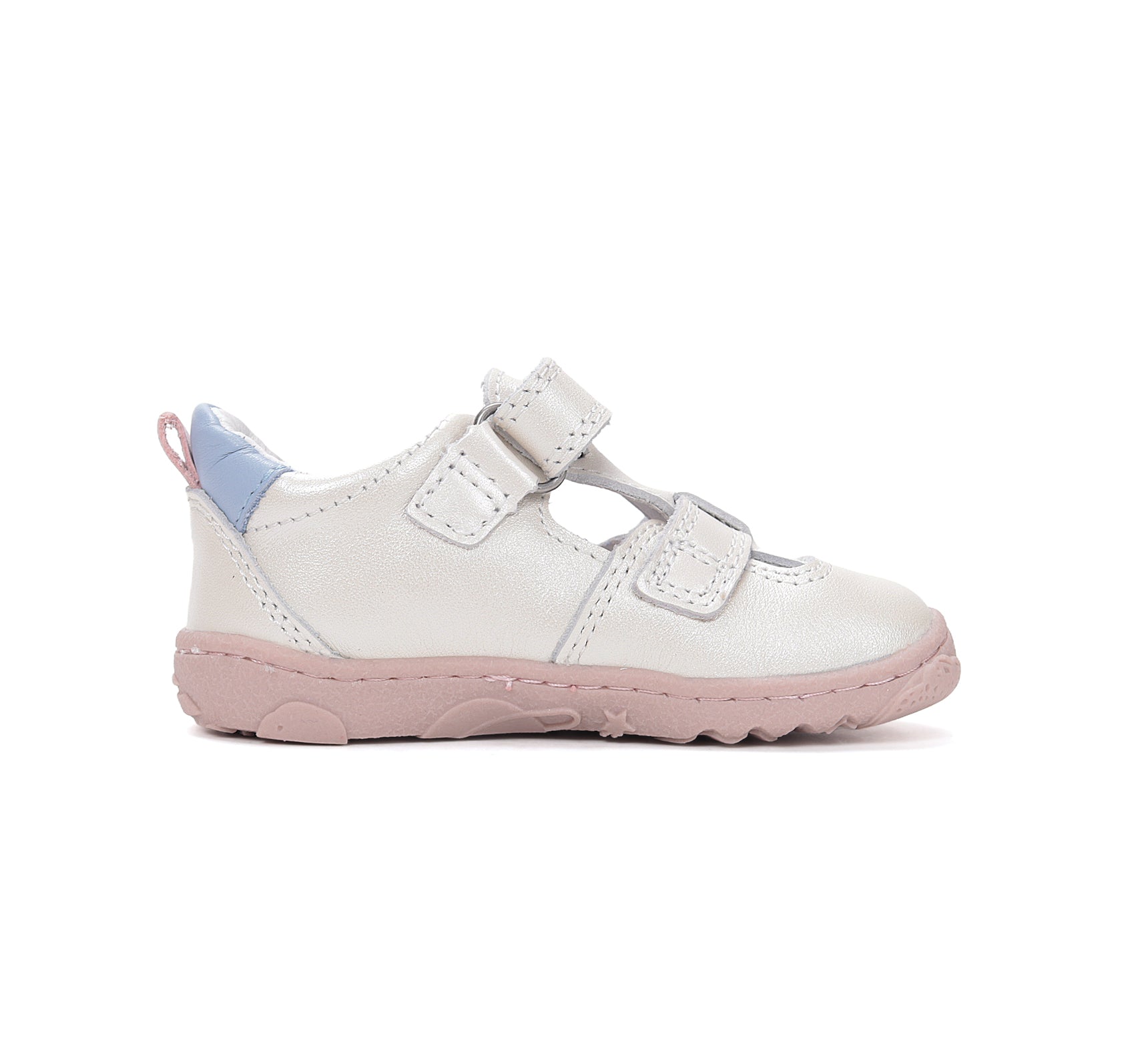 D.D.Step pantofi fete decupati Barefoot 20-25 White cu dungi colorate
