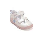 D.D.Step pantofi fete decupati Barefoot 20-25 White cu dungi colorate