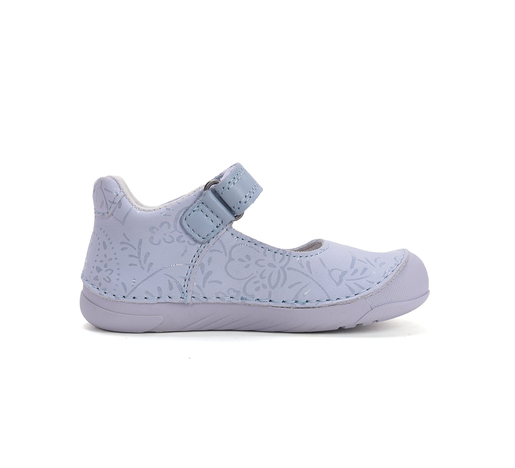 D.D.Step pantofi fete decupati Barefoot 22-33 Lila cu flori printate