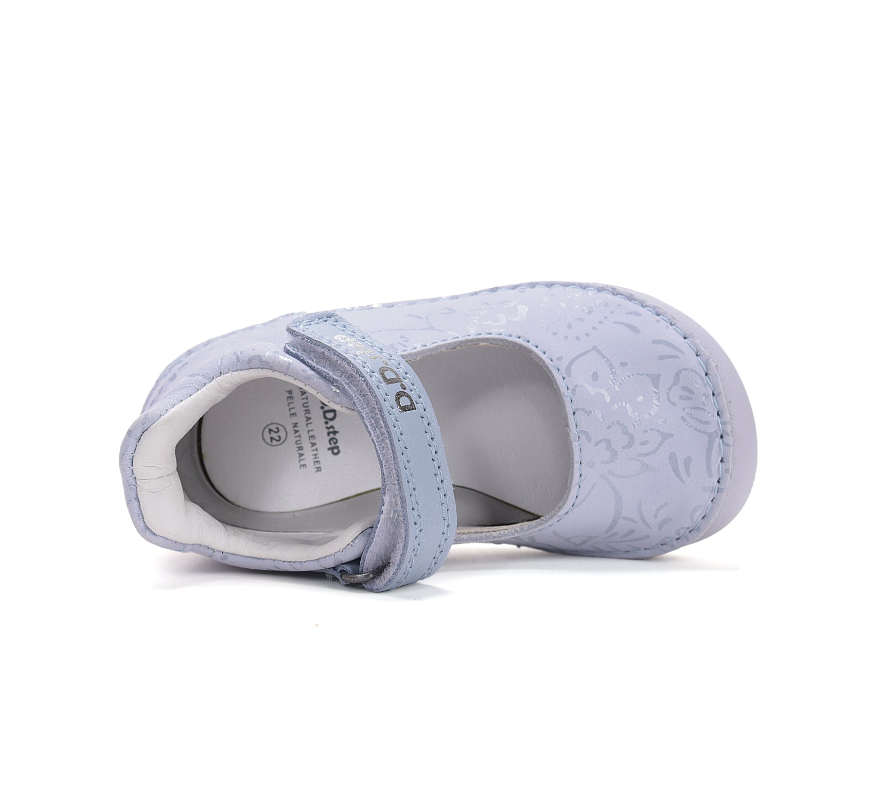 D.D.Step pantofi fete decupati Barefoot 22-33 Lila cu flori printate