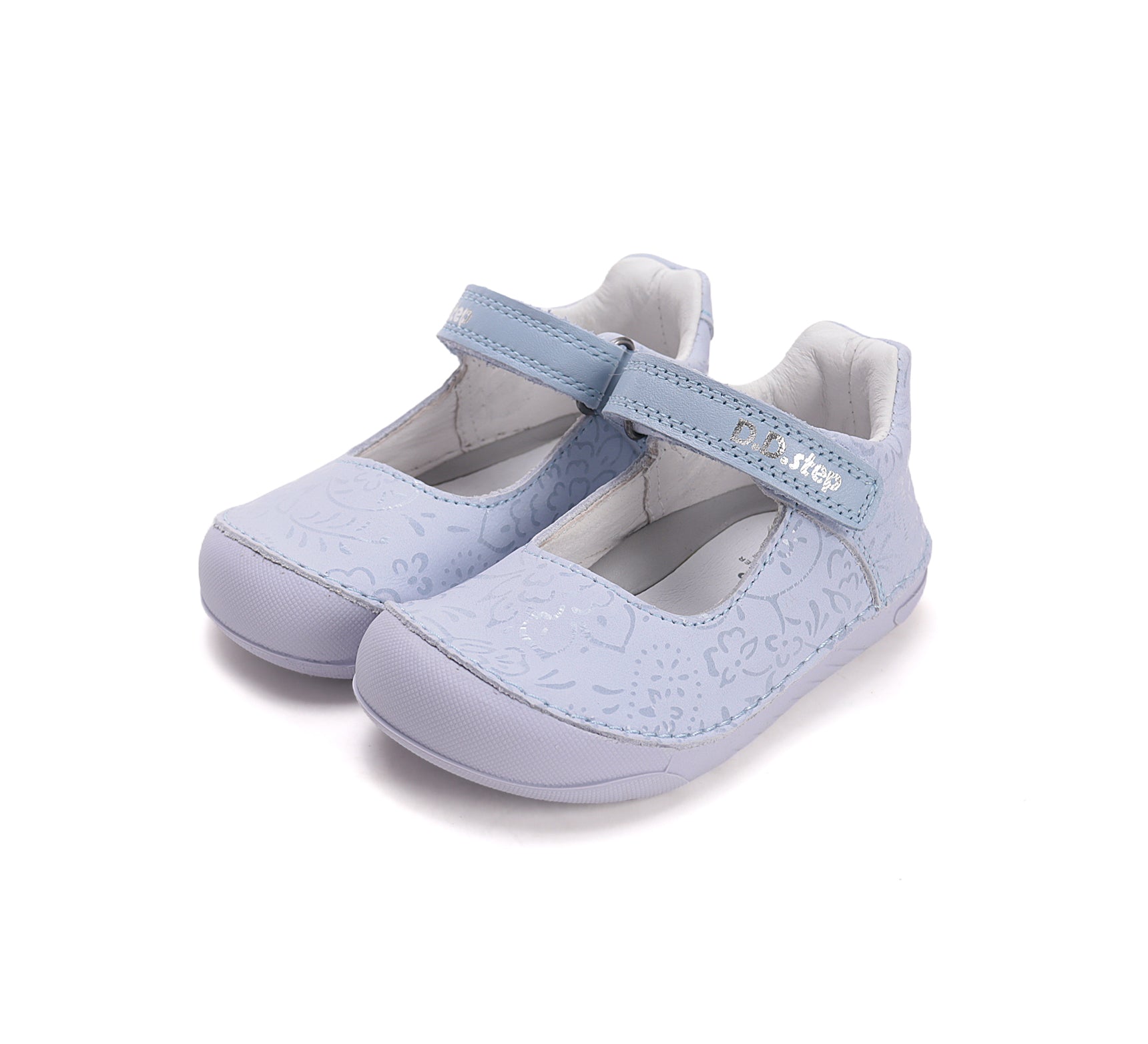 D.D.Step pantofi fete decupati Barefoot 22-33 Lila cu flori printate Imagine principală a produsului