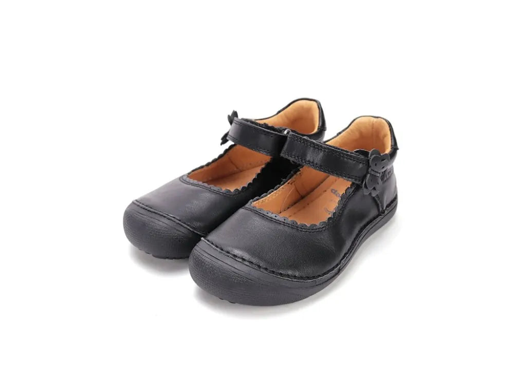 D.D.Step pantofi fete decupati Barefoot 25-30 Black cu fluturas Imagine principală a produsului