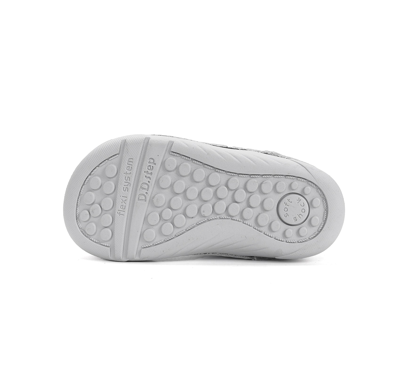 D.D.Step pantofi fete decupati Barefoot 22-33 Dove Grey cu flori printate