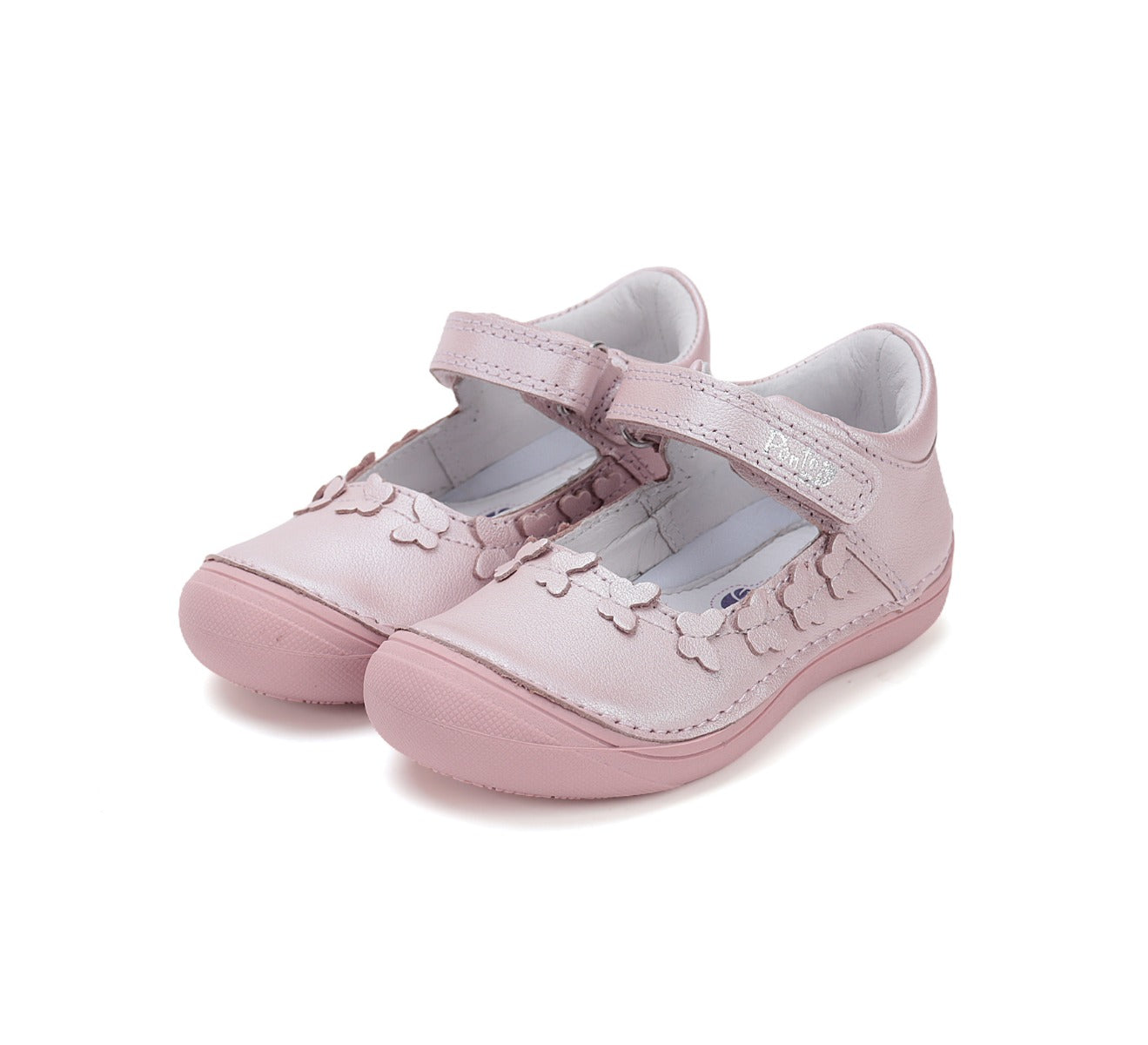 D.D.Step pantofi fete decupati Ponte20 supinati 24-29 Baby Pink cu fluturasi Imagine principală a produsului