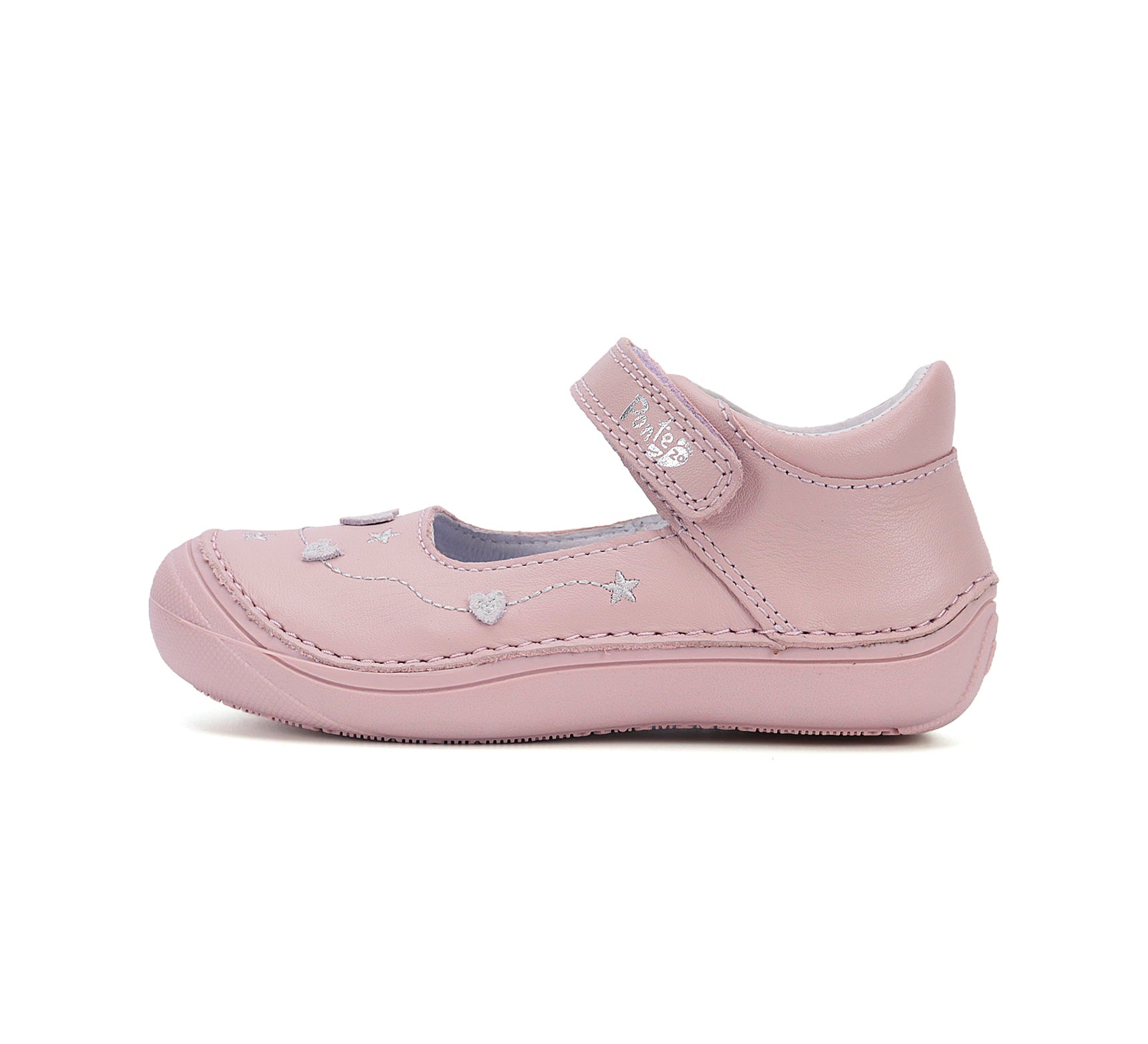 D.D.Step pantofi fete decupati Ponte20 supinati 30-35 Baby Pink cu inimioare