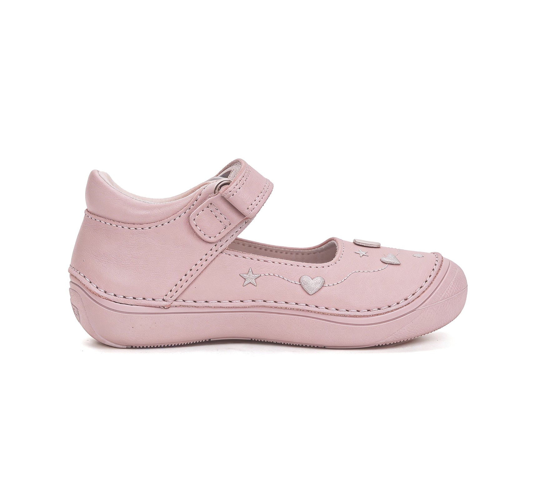D.D.Step pantofi fete decupati Ponte20 supinati 30-35 Baby Pink cu inimioare