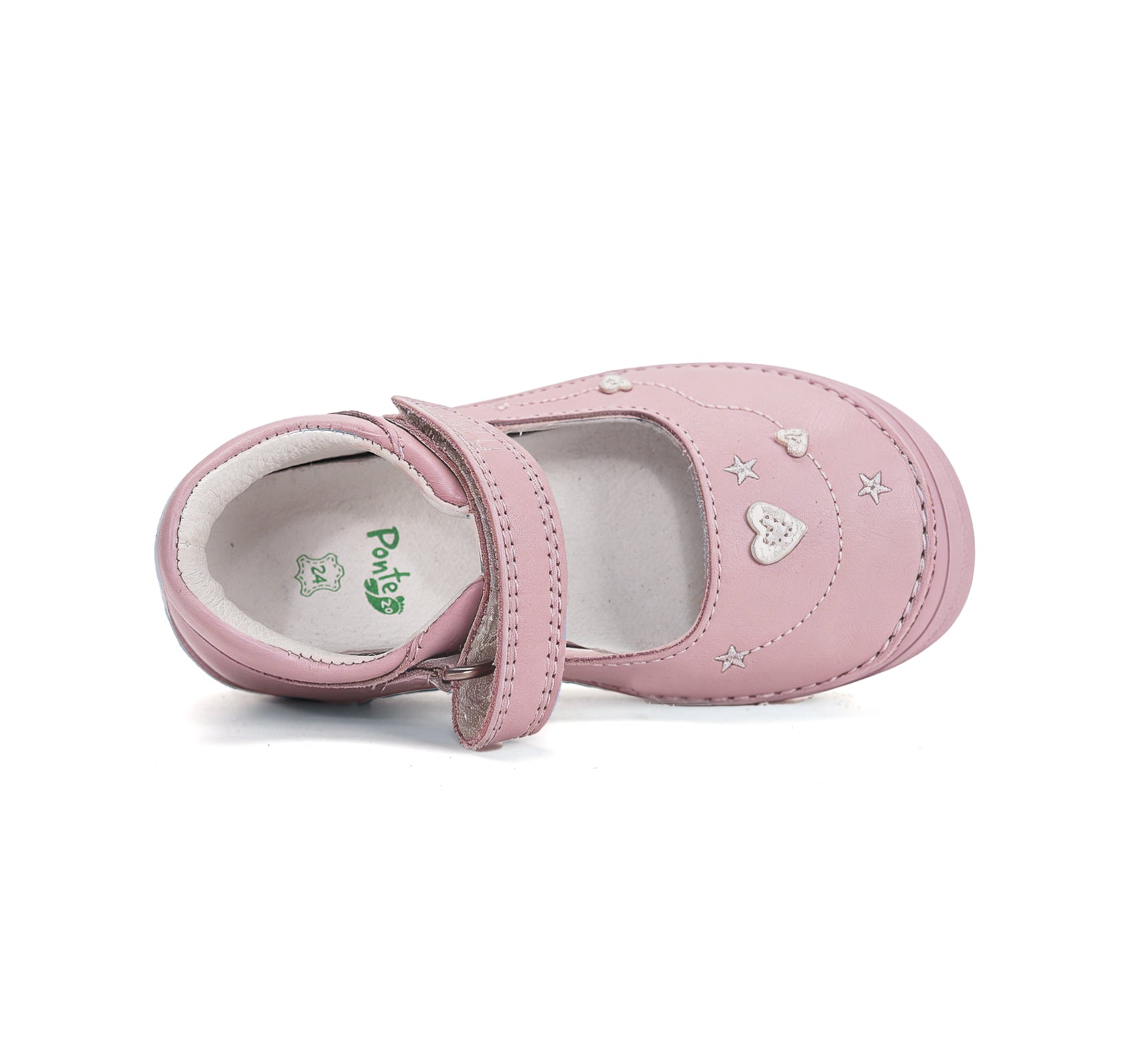 D.D.Step pantofi fete decupati Ponte20 supinati 30-35 Baby Pink cu inimioare